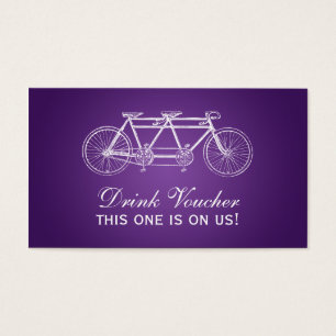Simple Drink Voucher Tandem Bike Lila Visitkort