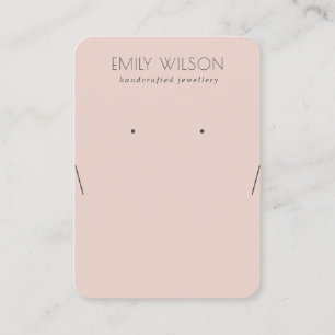 Simple Dusky Ro Rosa Necklace Earring Visning Visitkort
