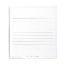 Simple Dusty Blue Border Name Stationery Lines
