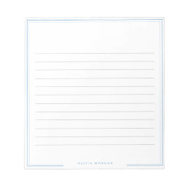 Simple Dusty Blue Border Name Stationery Lines Anteckningsblock