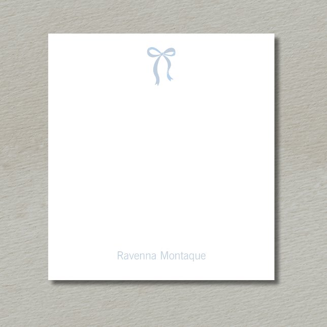 Simple Dusty Blue Bow Script Custom Name Script Anteckningsblock (Skapare uppladdad)