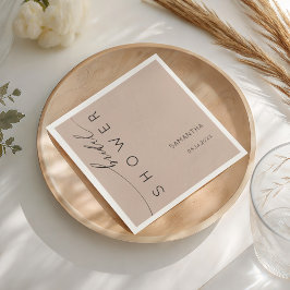 Simple Dusty Peach Bridal Shower Pappersservett