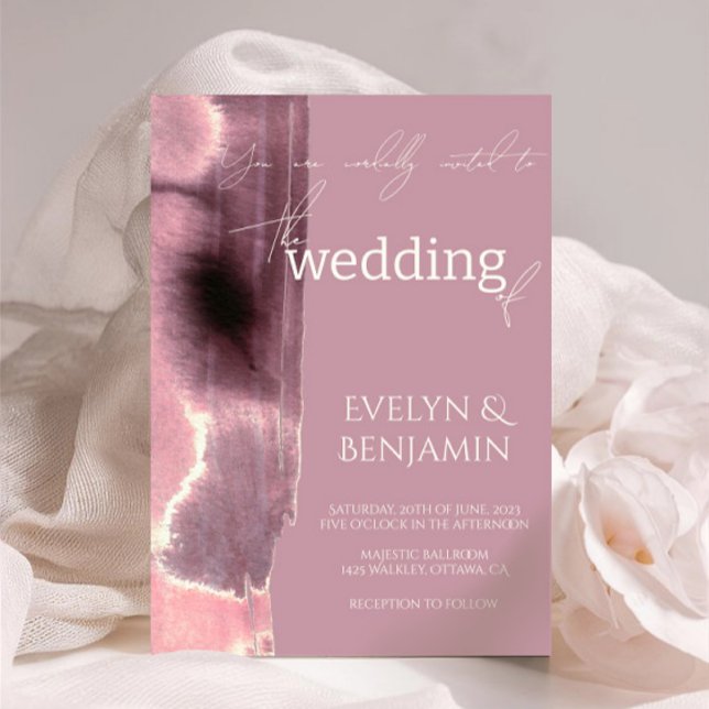 Simple Dusty Ro Mauve Bröllop Inbjudningar (Skapare uppladdad)
