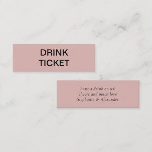 Simple Dusty Ro Newlyged Bröllop Drink Biljett