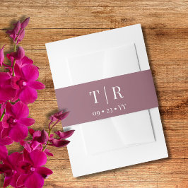 Simple Dusty Rosa Bröllop Band För Inbjudningskort