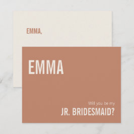 Simple Dusty Terracotta Junior Bridesmaid Frieri Anteckningskort