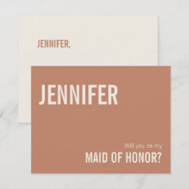 Simple Dusty Terracotta Maid of honor Frieri Anteckningskort