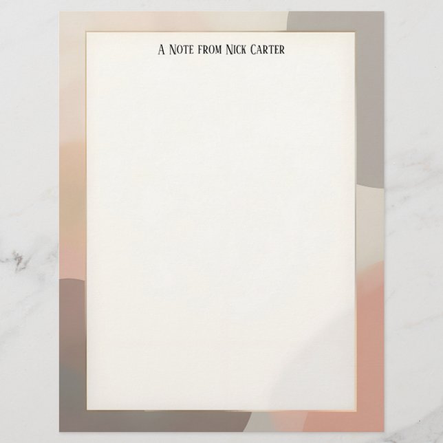 Simple Earth Tones Stationery Paper Brevhuvud (Framsida)