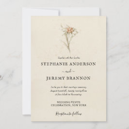 Simple Edelweiss Blommigt bröllopsinbjudan Inbjudningar