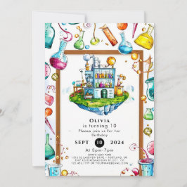 Simple Editable Magic Scientist Birthday Inbjudningar