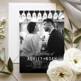 Simple Elegance Classy Script Photo Wedding  Inbjudningar