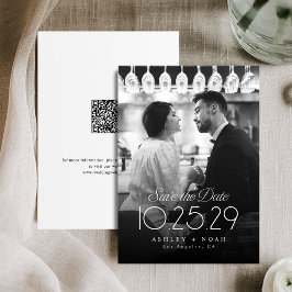 Simple Elegance Classy Script Photo Wedding  Spara Datumet