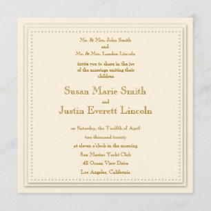 Simple Elegance Cream Square-inbjudan Inbjudningar