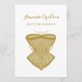Simple Elegance Guld Corset Lingerie Möhippa Inbjudningar