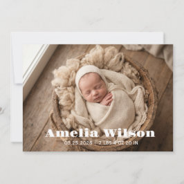 Simple Elegant Baby Birth Announcement Meddelande