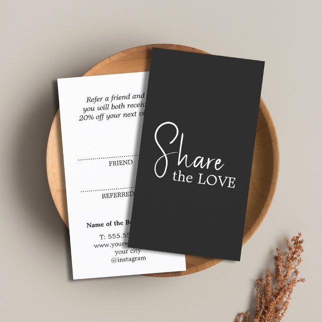 Simple Elegant Black and White Referral Card (Skapare uppladdad)