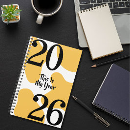 Simple Elegant Black White Gold Bold Year Quote