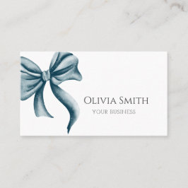 Simple Elegant Blue Bow Visitkort