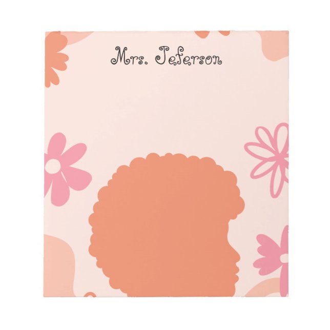 Simple Elegant Boho Teacher Notepad Anteckningsblock (Framsida)