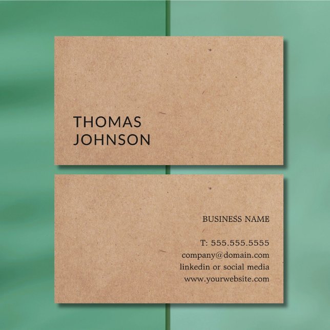 Simple Elegant Bold PRINTED Kraft Paper Consultant Visitkort (Skapare uppladdad)