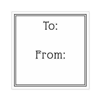 Simple elegant border to from gift label stämpel