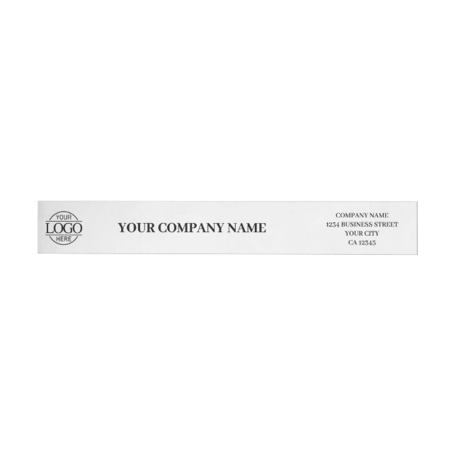 Simple Elegant Branded Black & White Business Logo Etikettband (Individual)