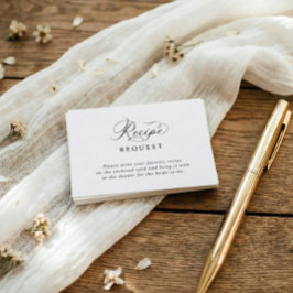 Simple Elegant Bridal Shower Recipe Request Tilläggskort