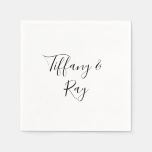 Simple Elegant bröllop Napkins Pappersservett