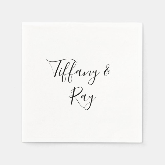 Simple Elegant bröllop Napkins Pappersservett (Framsidan)