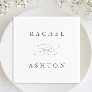 Simple Elegant bröllop Napkins Pappersservett