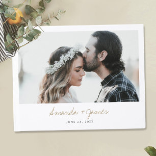 Simple Elegant bröllop Photo Guest Bok