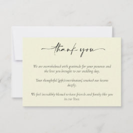Simple elegant bröllop tack kort