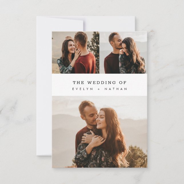 Simple Elegant Budget Photo Collage Wedding Inbjudningar (Framsida)
