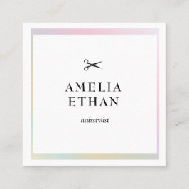 Simple elegant business light beauty salon fyrkantigt visitkort