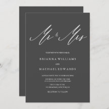 Simple Elegant Calligraphy Mr och Mrs Bröllop