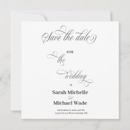 Simple Elegant Calligraphy Script Save the date Spara Datumet