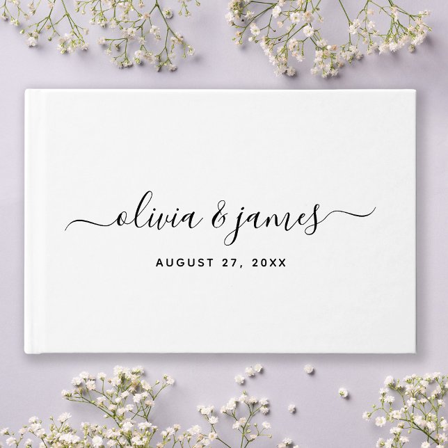 Simple Elegant Calligraphy Script Wedding Gästböcker (Skapare uppladdad)