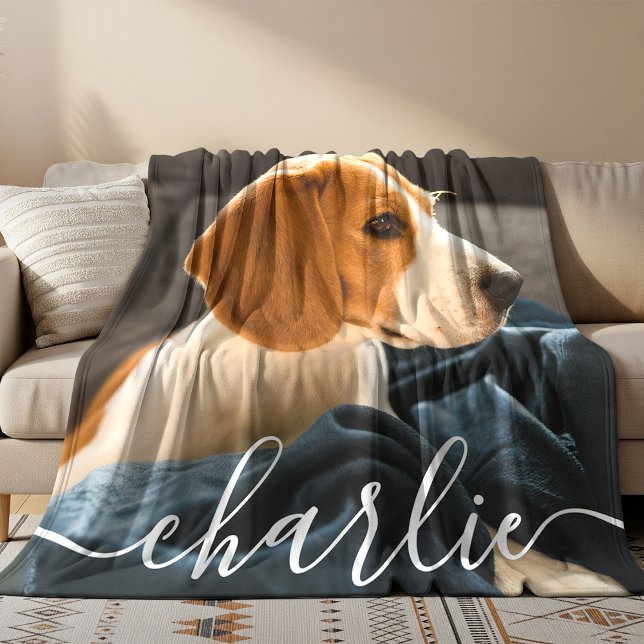 Simple Elegant Chic Pet Photo Fleece Blanket (Skapare uppladdad)