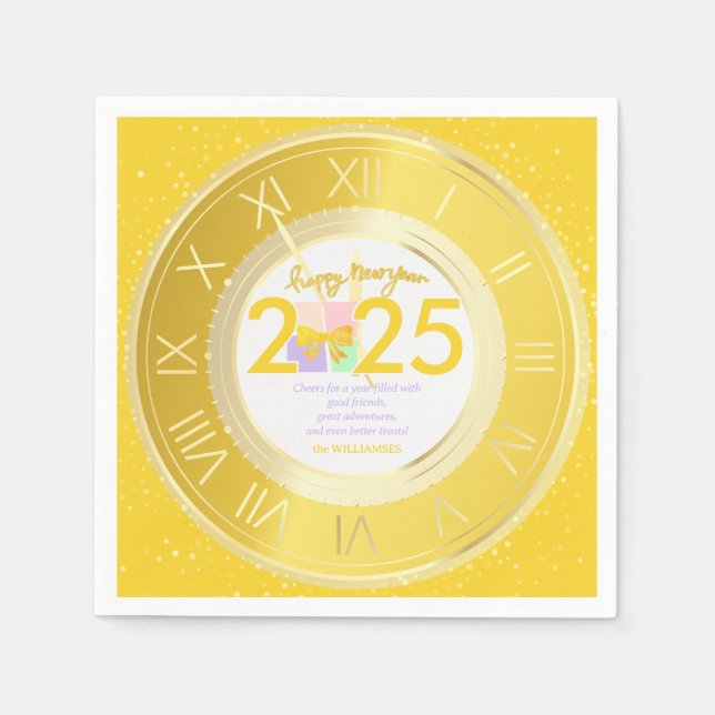 Simple Elegant Christmas New Year Gift Box Bow Pappersservett (Framsidan)