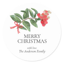 Simple Elegant Christmas Watercolor Botanical