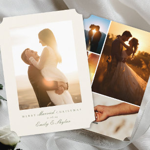 Simple Elegant Collage Merry Married jul Julkort