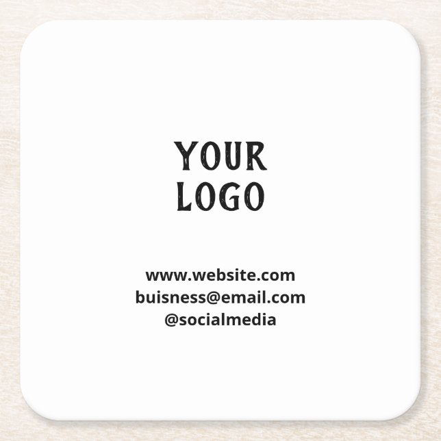 Simple elegant custom add your name marble   stone underlägg papper kvadrat (Framsidan)