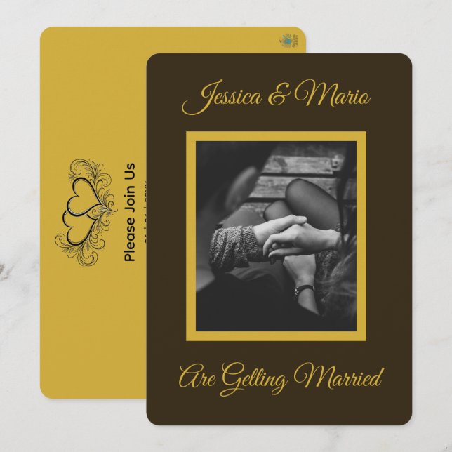 Simple Elegant Customizable Wedding Invitation Inbjudningar (Fram/baksida)