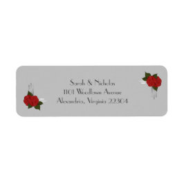 Simple Elegant Deco Rose Address Labels Returadress Etikett