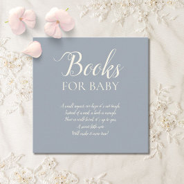 Simple Elegant Dusty Blue Books for Baby Tilläggskort