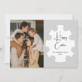 Simple Elegant Egg Happy Easter Family Photo Julkort