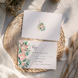 Simple Elegant Eucalyptus Pampas Grass Protea OSA Kort