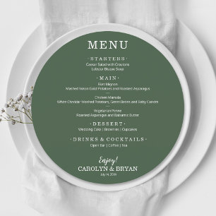 Simple Elegant Evergreen Round Christmas Meny