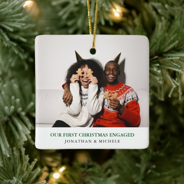 Simple Elegant First Christmas Engaged 2 photo   Julgransprydnad Keramik (Träd)