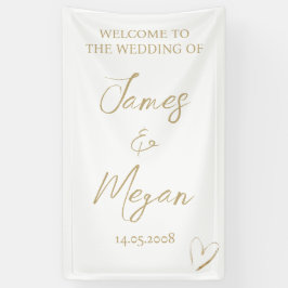 Simple Elegant Gold Heart Welcome Sign